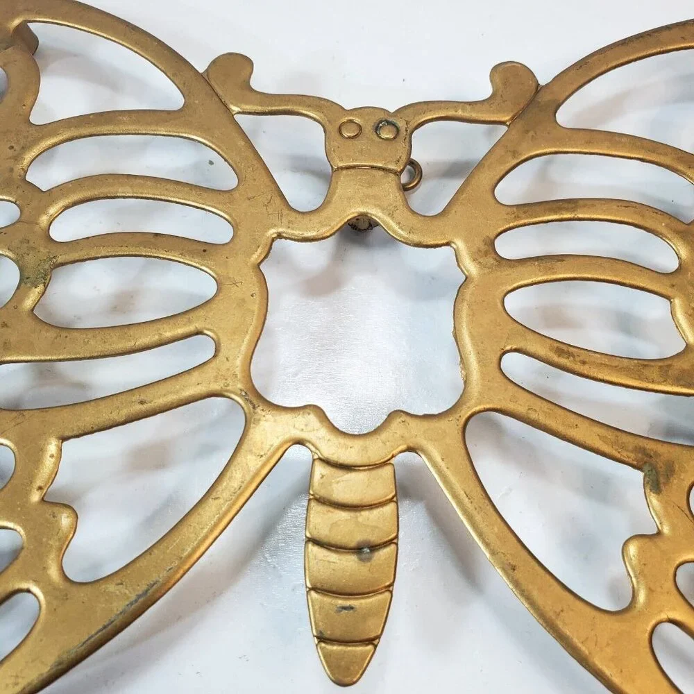Vintage Leonard Silver Plate Butterfly Shaped Trivet Hanging Decorative Kitchen